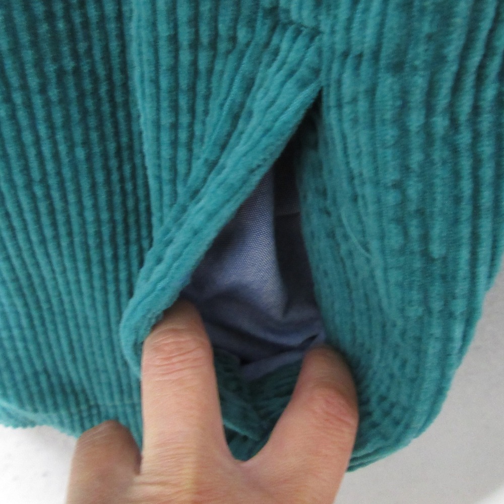 LL Bean Shirt Women XL Green Corduroy Button Up Cotton Shacket Pockets Layer - Picture 3 of 9